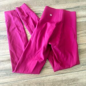 New Lululemon Size 0 Leggings Glow Up High Rise Fuschia